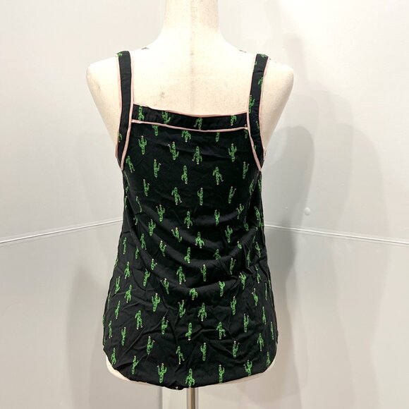 Modcloth Tank Top Cafe Soleil Cactus Tank Top V-Neck Henley Size Small - Picture 2 of 2